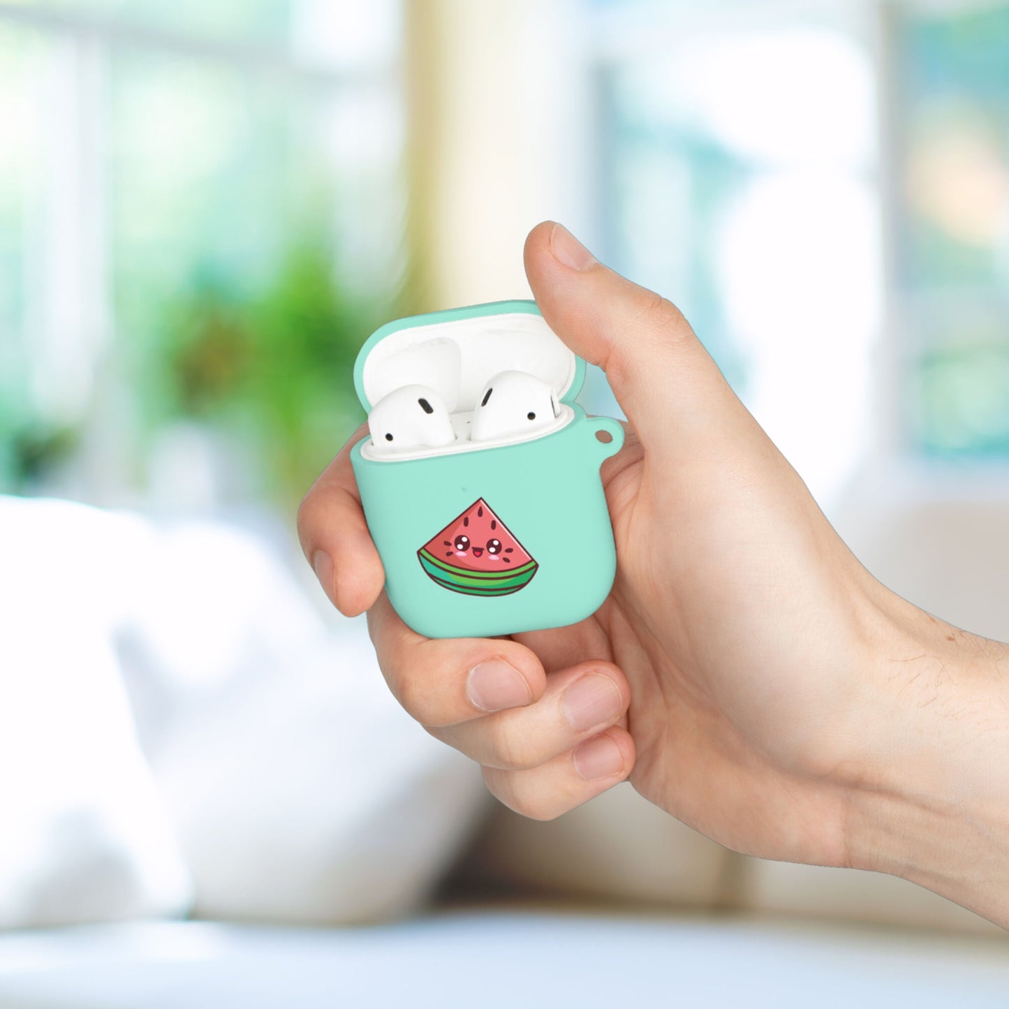 Watermelon Airpods Case, Watermelon Kawaii, Airpod, Airpod Generation 2 Case, Airpod Case 1st Generation, Airpod Case Cover With Keychain