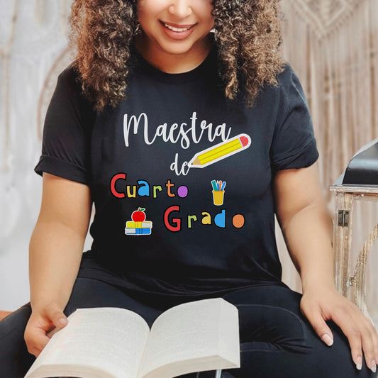 Cuarto Grado, Maestra Cuarto Grado, Camisas De Maestra, Maestra Español, Maestra Bilingue, Maestra Shirt, Maestra Gift, 4th Grade