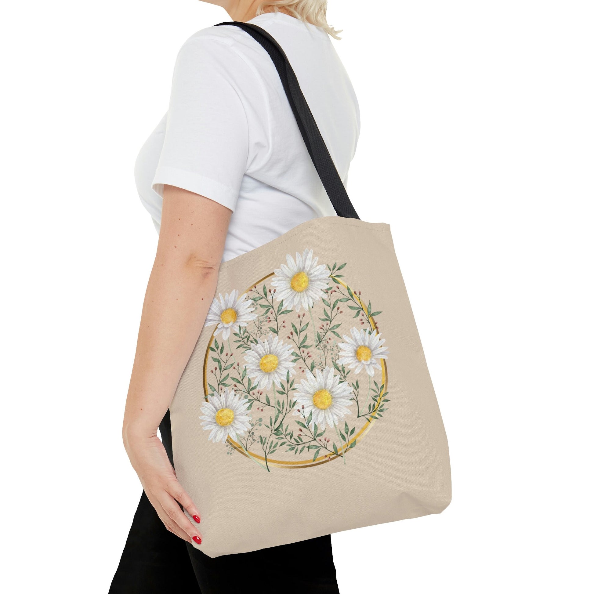 Daisy Tote Bag, Flower Tote Bag, Gift For Her, Flowers Press, Flowers, Flower Teacher Tote Bag, Pressed Flower Tote, Gift For Woman