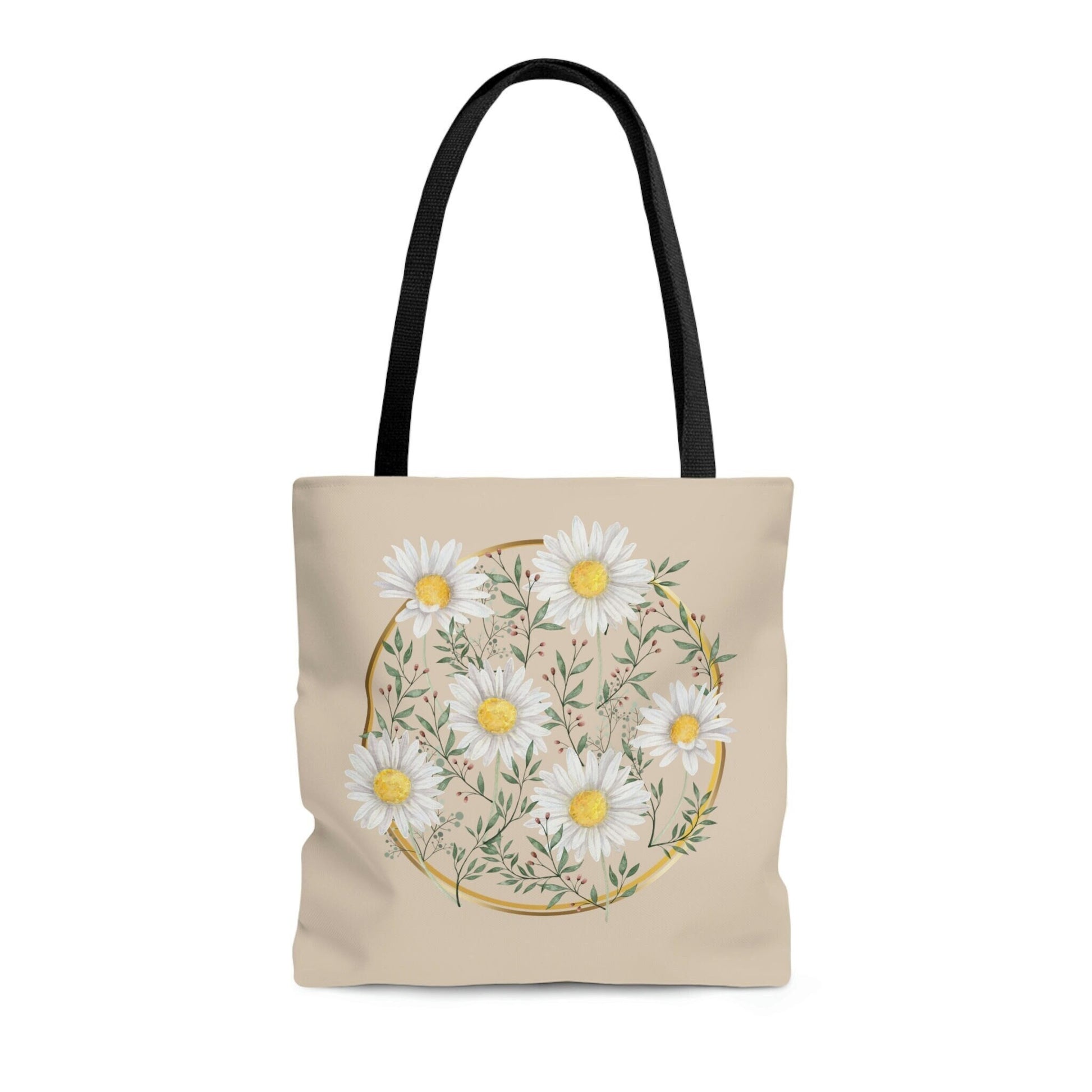 Daisy Tote Bag, Flower Tote Bag, Gift For Her, Flowers Press, Flowers, Flower Teacher Tote Bag, Pressed Flower Tote, Gift For Woman