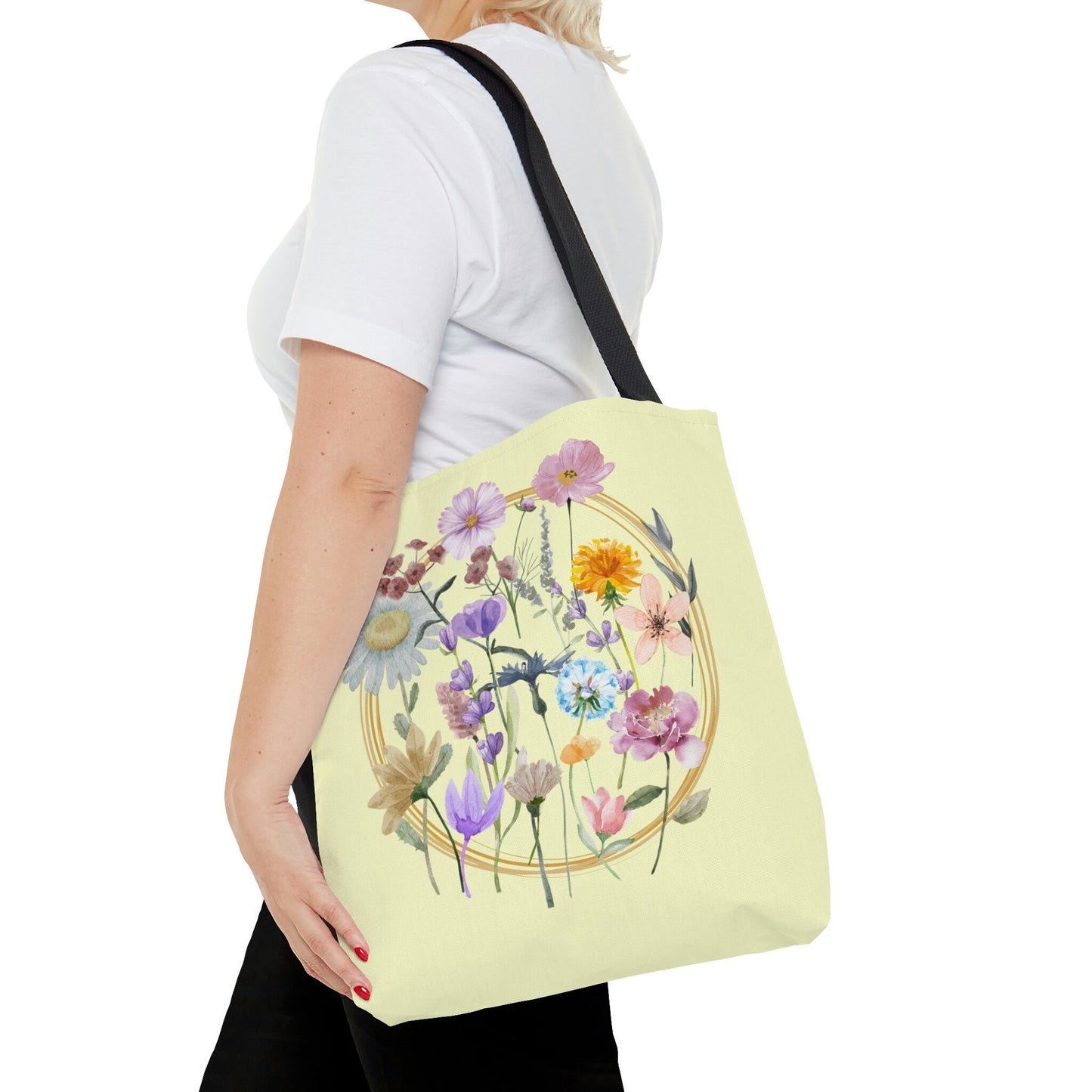 Wildflower Tote Bag, Flower Tote Bag, Gift For Her, Flowers Press, Flowers, Flower Teacher Tote Bag, Pressed Flower Tote, Gift For Woman