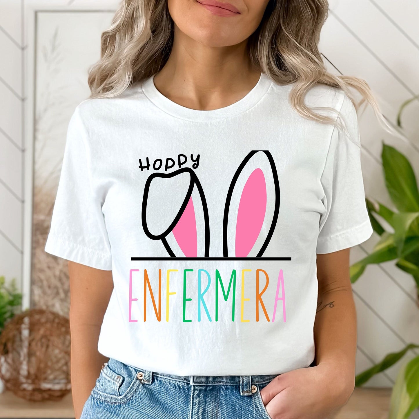 Hoppy Enfermera, Enfermera Easter T Shirt, Enfermera Shirt, Easter Nurse Shirt, Easters Shirts, Easter T Shirt, La Enfermera Shirt