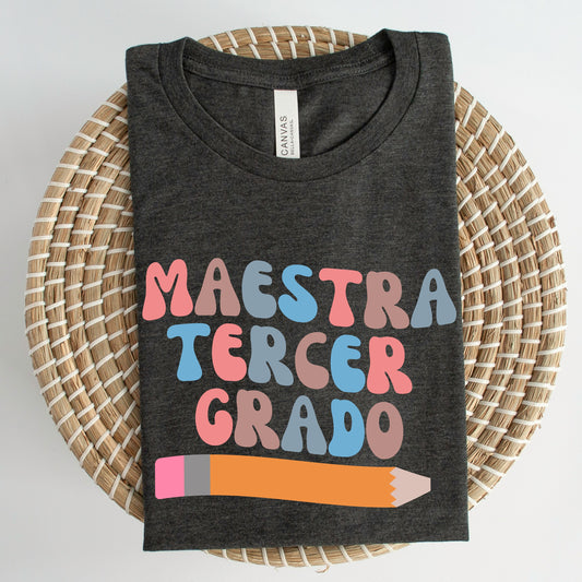 Tercer Grado, Maestra Tercer Grado, Camisas De Maestra, Maestra Español, Maestra Bilingue, Maestra Shirt, Maestra Gift, 3rd Grade Teacher