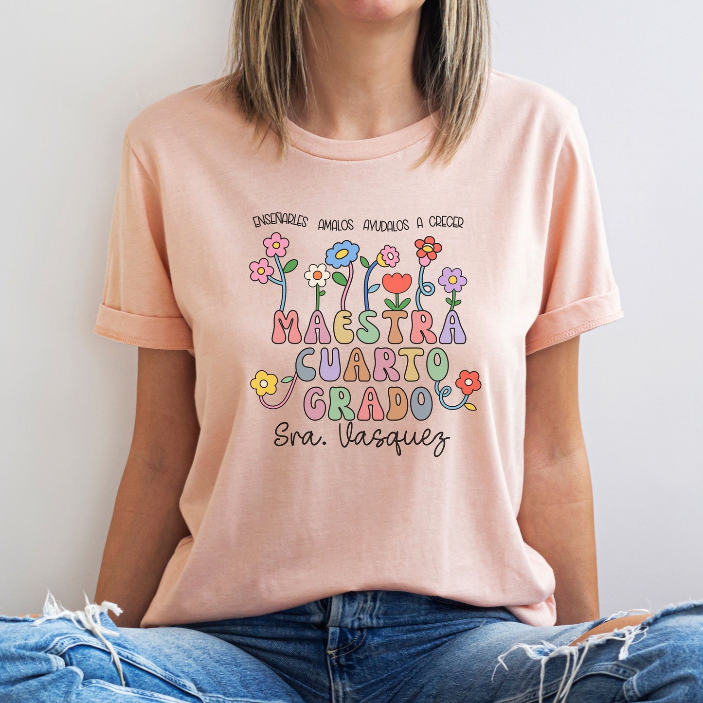 Cuarto Grado, Maestra Cuarto Grado, Camisas De Maestra, Maestra Español, Maestra Bilingue, Camiseta Personalizada, 4th Grade Teacher