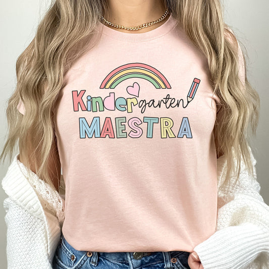 Maestra Kindergarten, Maestra De Kinder, Maestra Español, Maestra Bilingue, K Is For Kinder, Kindergarten Sweatshirt, ESL Teacher, Maestra