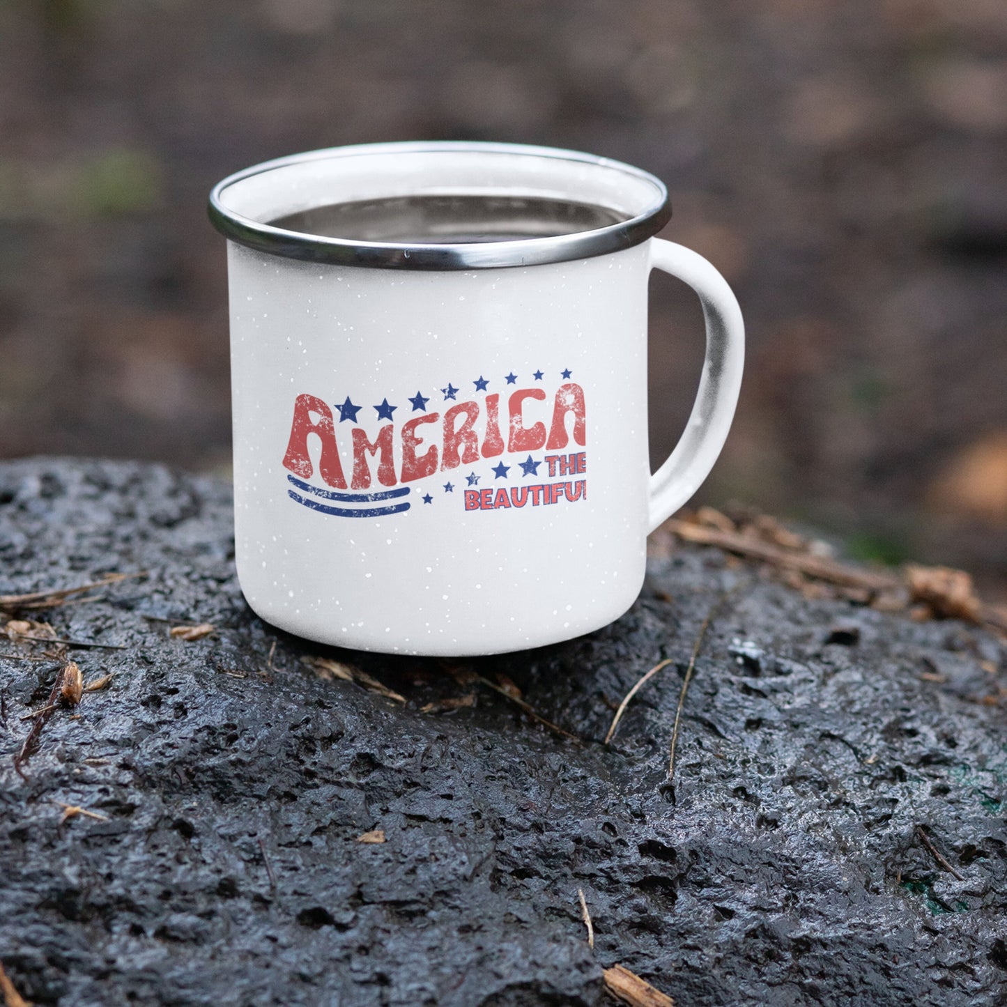 America Enamel Camping Mug, America Camping Mug, Independence Day, 4th Of July Mug, Fourth July Mug Cup, God Bless America, Land Of The Free