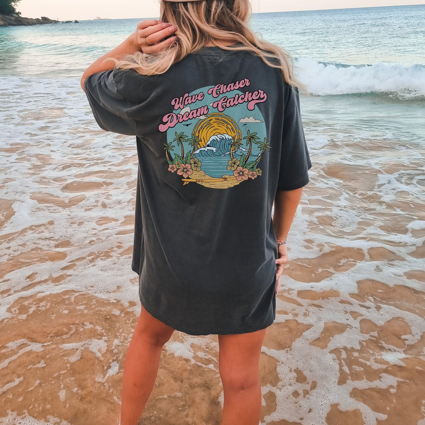Wave Chaser Dream Catcher, Happiness Comes In Waves, Trendy T Shirts For Women, Summer Vibes Shirt, Tumbler Shirt,