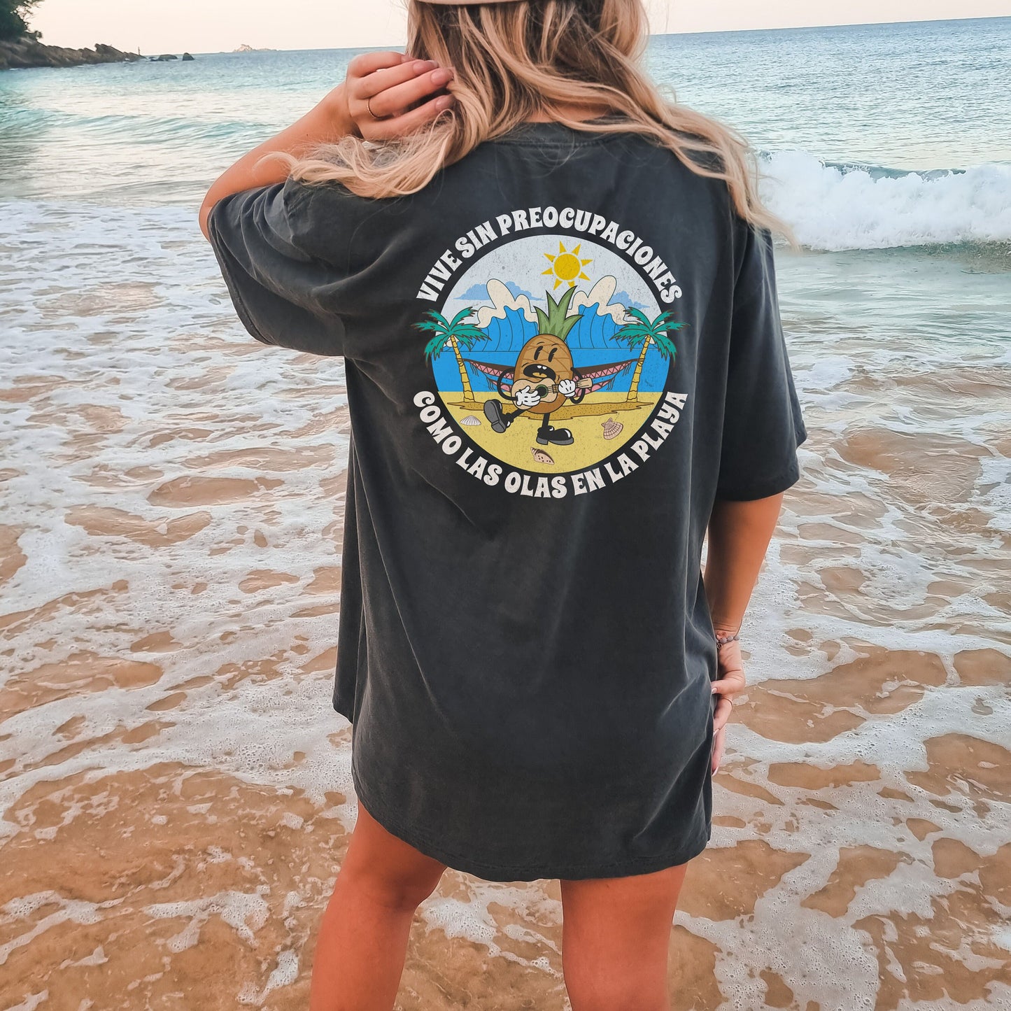 Happiness Comes In Waves, Happiness Comes In Waves Comfort Color Tees, Trendy T Shirts For Women, Summer Vibes Shirt, Tumbler Shirt, For Her