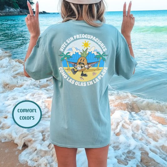 Happiness Comes In Waves, Happiness Comes In Waves Comfort Color Tees, Trendy T Shirts For Women, Summer Vibes Shirt, Tumbler Shirt, For Her