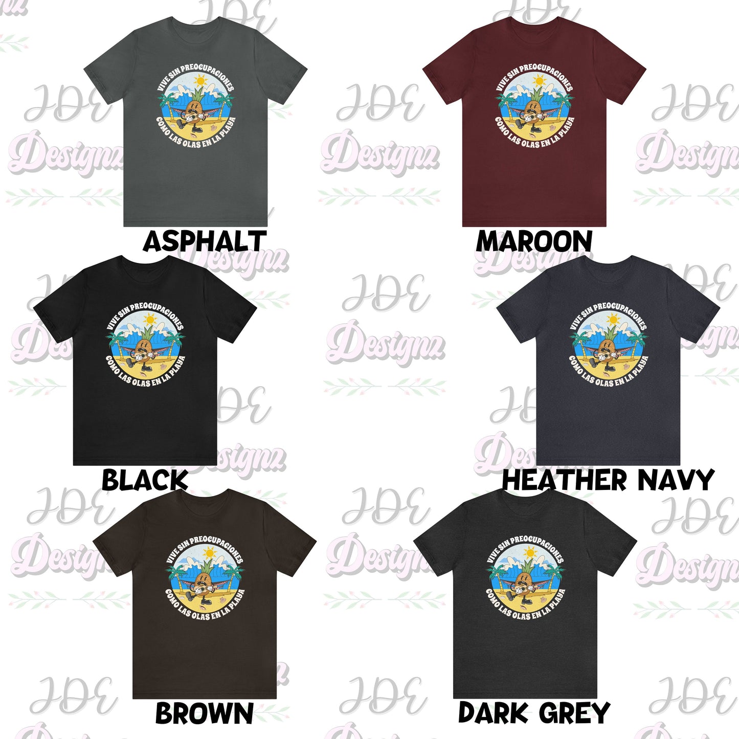 Vive Sin Preocupaciones, Happiness Comes In Waves, Trendy T Shirts For Women, Summer Vibes Shirt, Tumbler Shirt, For Her, Ocean Beach Tshirt