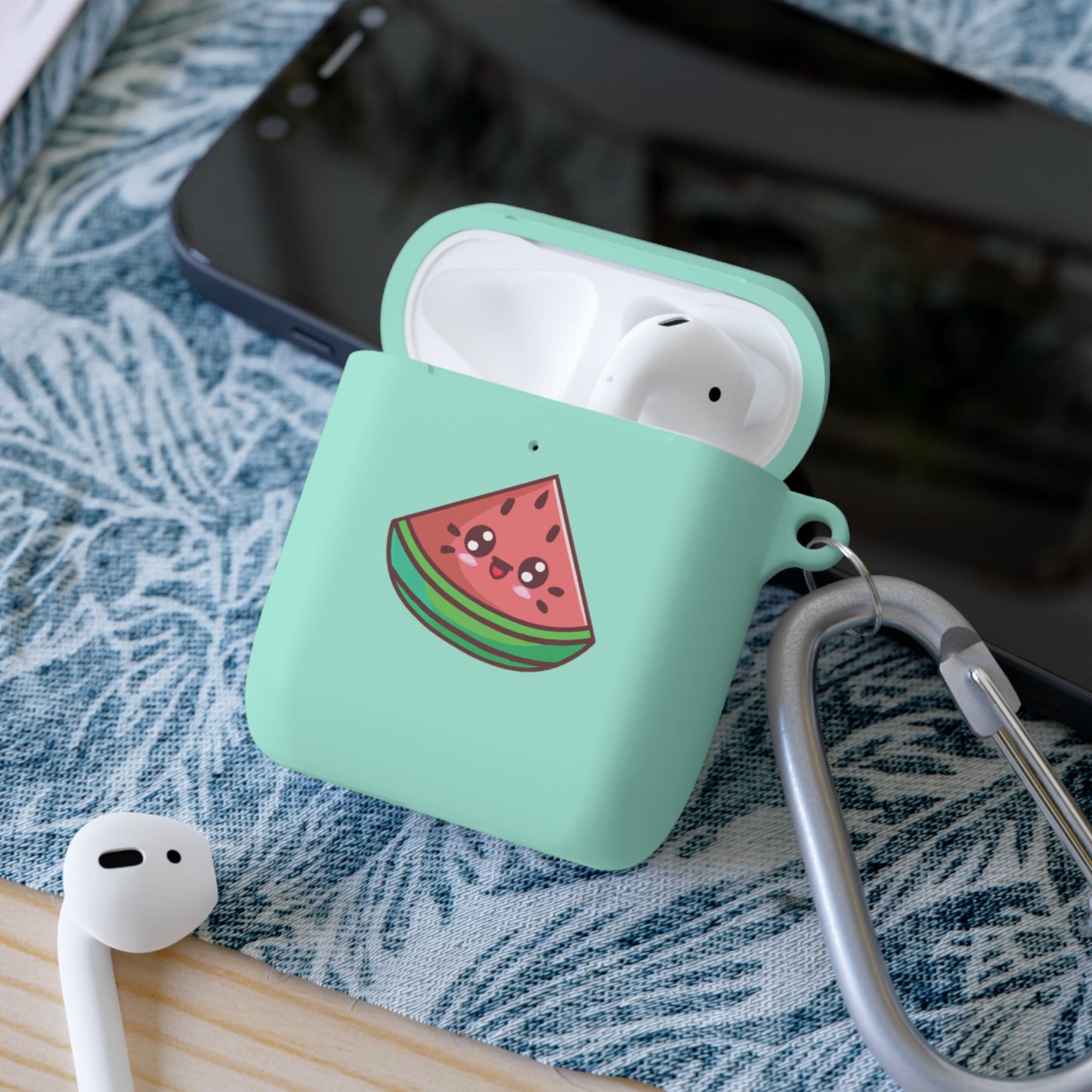 Watermelon Airpods Case, Watermelon Kawaii, Airpod, Airpod Generation 2 Case, Airpod Case 1st Generation, Airpod Case Cover With Keychain