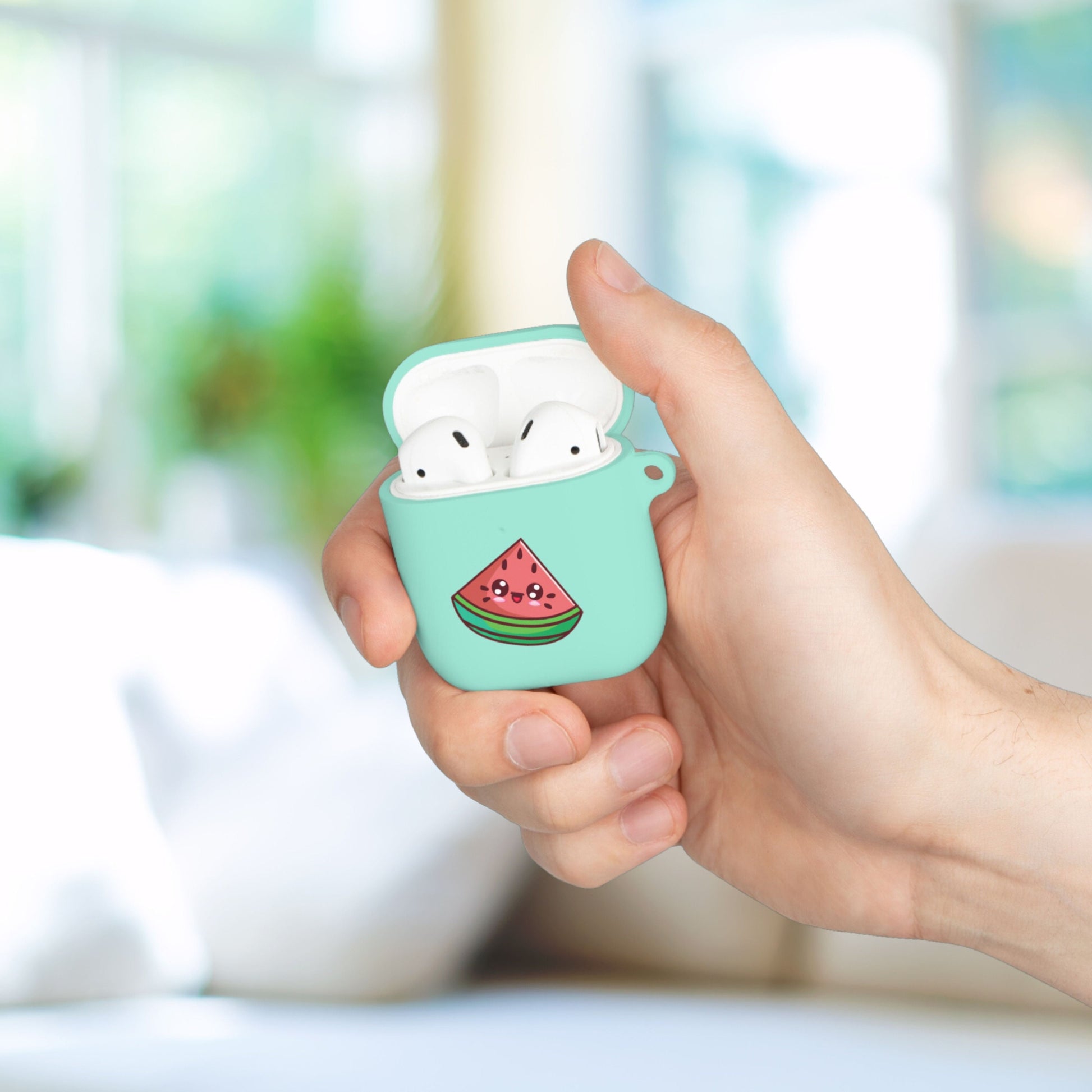 Watermelon Airpods Case, Watermelon Kawaii, Airpod, Airpod Generation 2 Case, Airpod Case 1st Generation, Airpod Case Cover With Keychain