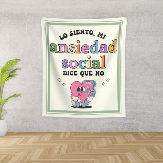 Mi Ansiedad Social Dice Que No, Mental Health Tapestry, Regalos Motivacionales, Mental Health Matters, Tapiz Español, Spanish Tapestry