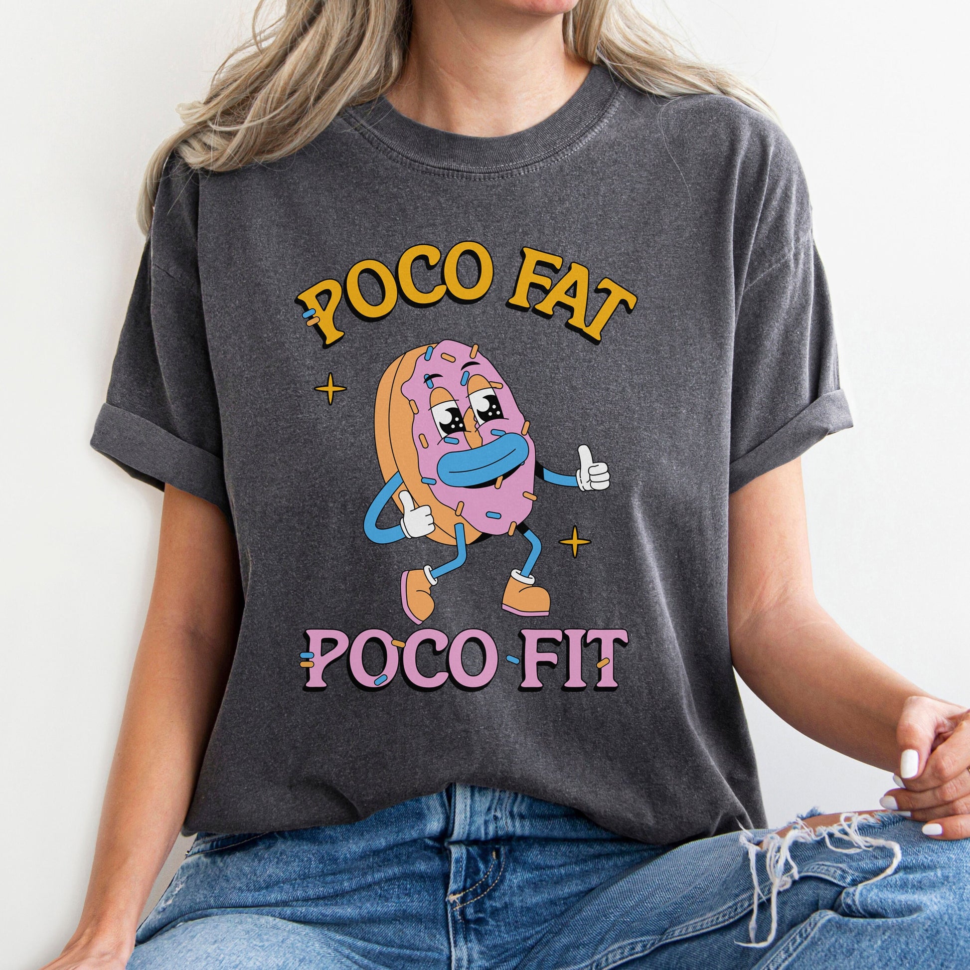 Poco Fit Poco Fat, Girls Who Eat, Gym T Shirt, Oversized Workout Shirt, Comfort Color Tees, Funny Workout T Shirt, Summer Vibes Shirt