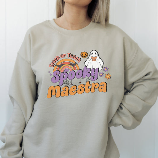 Spooky Maestra, Halloween Teacher Sweatshirt, Teacher Halloween, Teachers Halloween Shirt, Spooky Teacher, Spooky Teacher Sweater