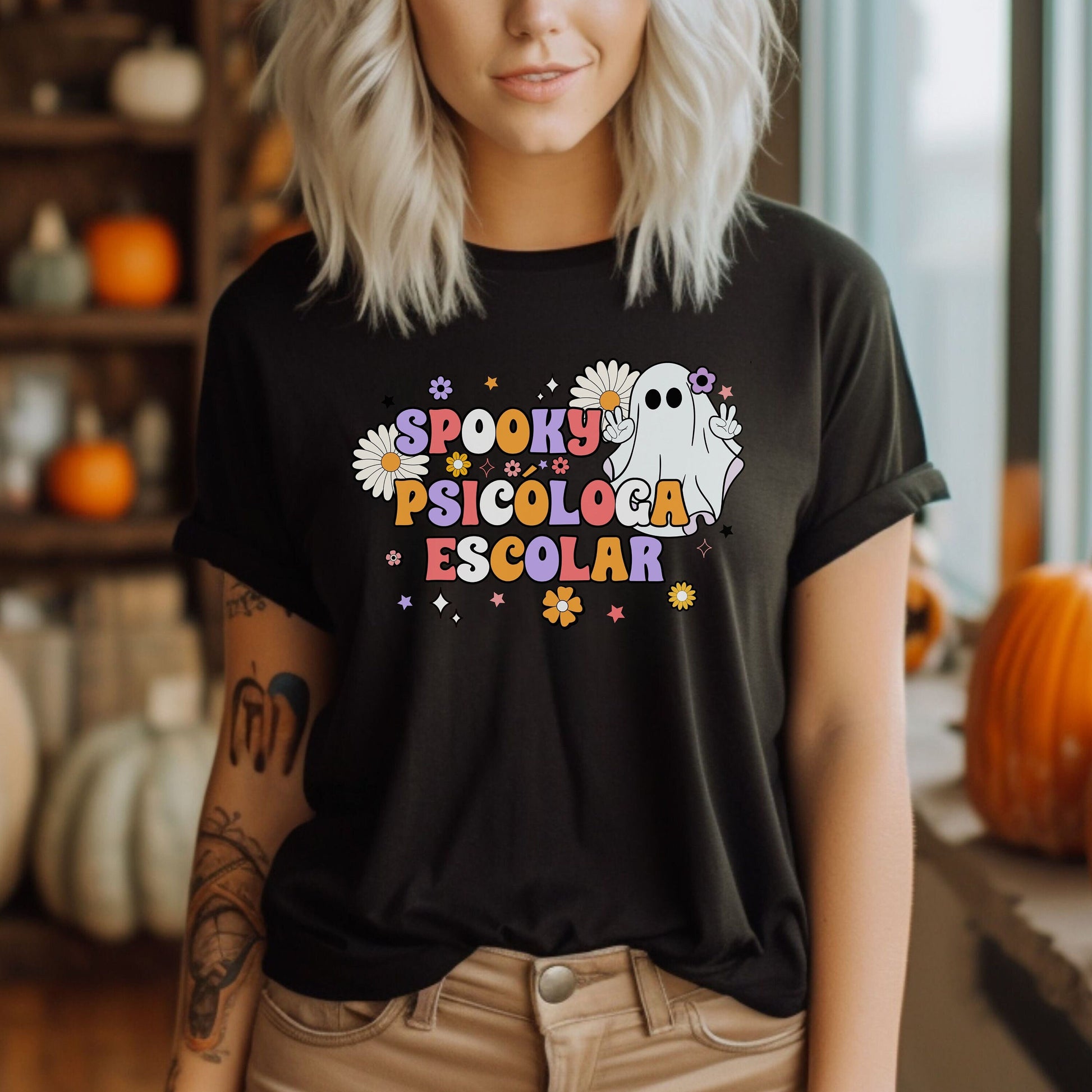 Spooky Psicóloga Escolar, Halloween Psychologist Shirt, School Psychologist Halloween, School Psychology Shirt, Psychologist Halloween Shirt