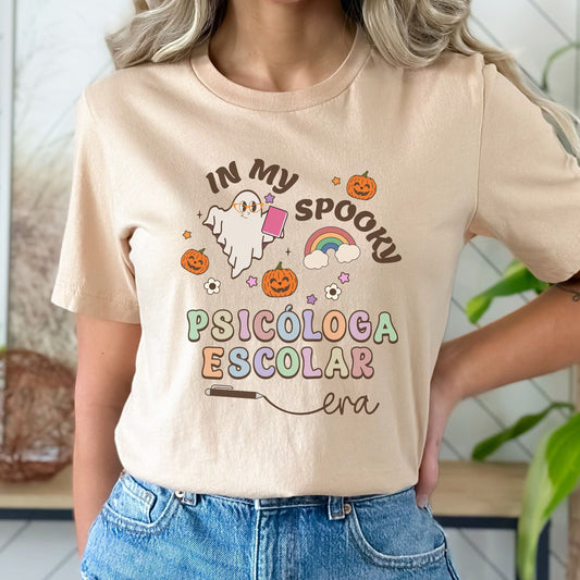 Spooky Psicóloga Escolar, Halloween Psychologist Shirt, School Psychologist Halloween, School Psychology Shirt, Psychologist Halloween Shirt