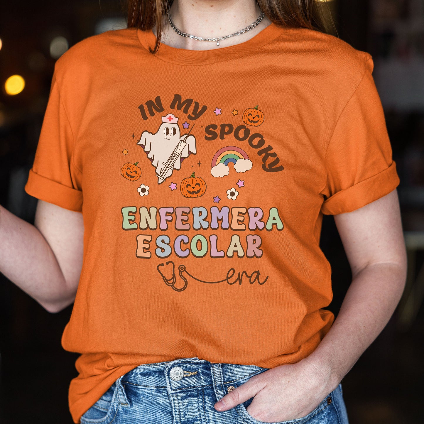 In My Spooky Enfermera Escolar Era, Halloween Nurse T Shirt, Nurses Halloween Shirt, Spooky Nurse Shirt, Halloween School Nurse Shirt, Nurse