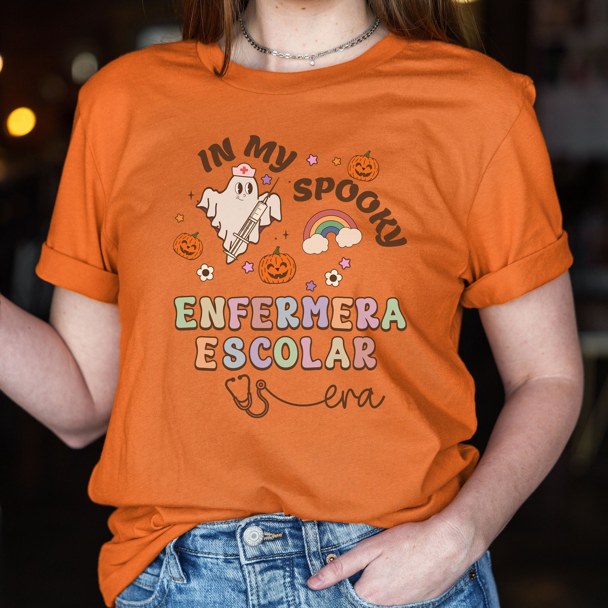 In My Spooky Enfermera Escolar Era, Halloween Nurse T Shirt, Nurses Halloween Shirt, Spooky Nurse Shirt, Halloween School Nurse Shirt, Nurse
