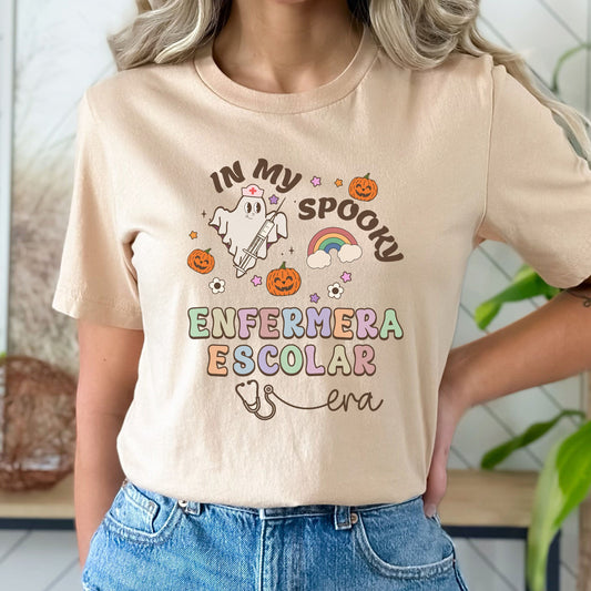 In My Spooky Enfermera Escolar Era, Halloween Nurse T Shirt, Nurses Halloween Shirt, Spooky Nurse Shirt, Halloween School Nurse Shirt, Nurse