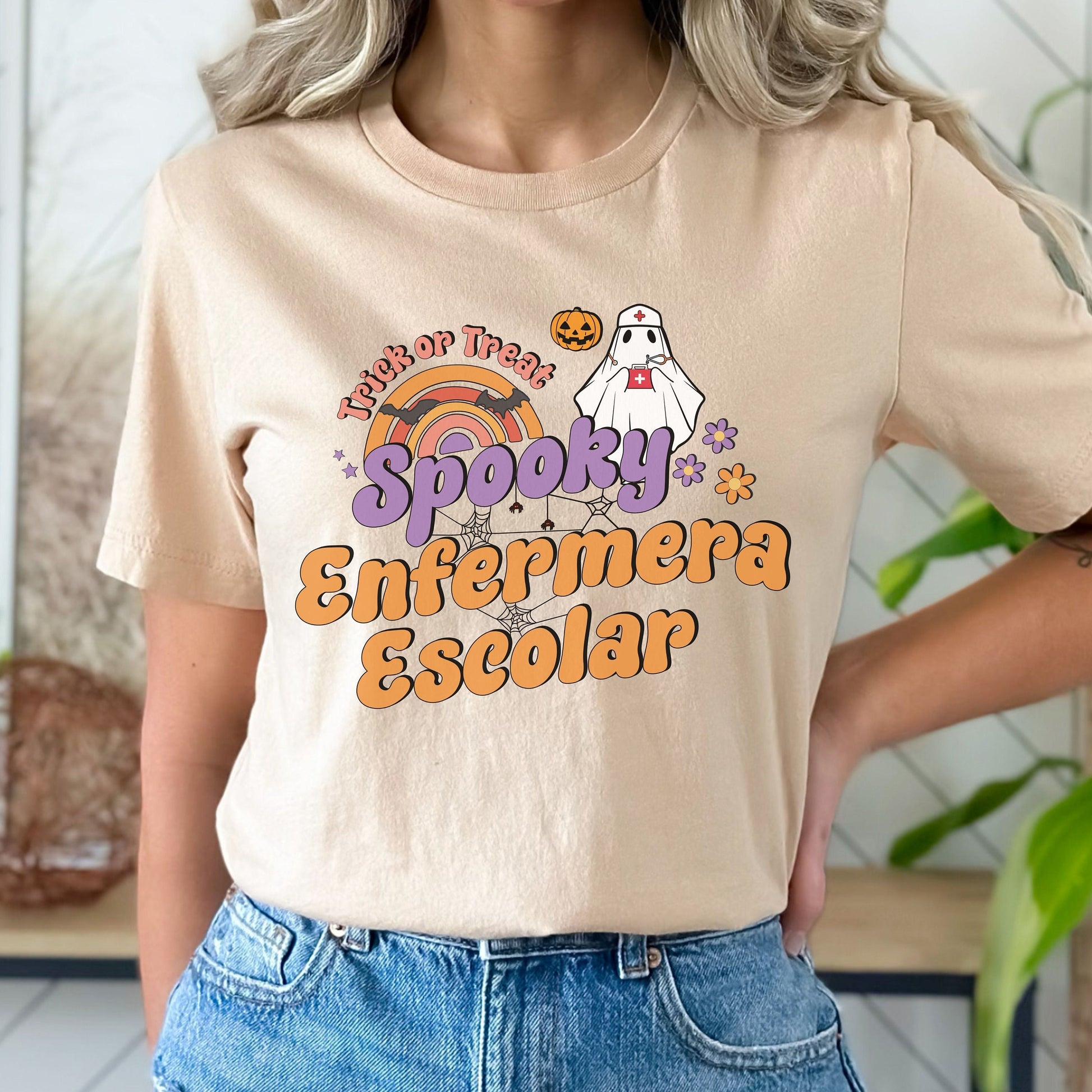 Spooky Enfermera Escolar, Halloween Nurse T Shirt, Nurses Halloween Shirt, Spooky Nurse, Spooky Nurse Shirt, Halloween School Nurse Shirt