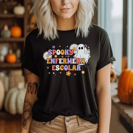 Spooky Enfermera Escolar, Halloween Nurse T Shirt, Nurses Halloween Shirt, Spooky Nurse, Spooky Nurse Shirt, Halloween School Nurse Shirt
