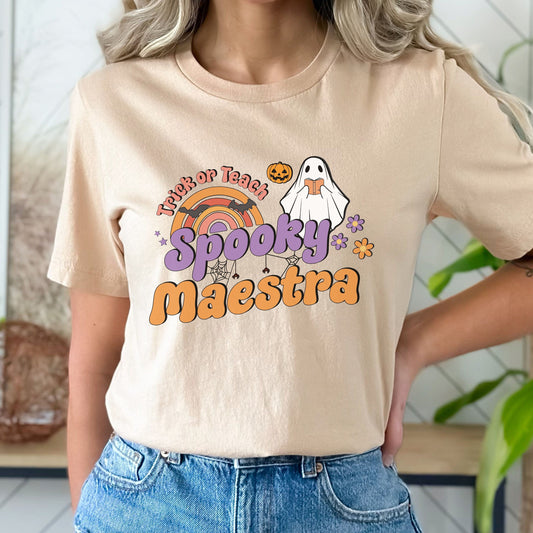 Spooky Maestra, Halloween Teacher T Shirt, Teacher Halloween, Teachers Halloween Shirt, Spooky Teacher, Spooky Teacher Shirt, Maestra