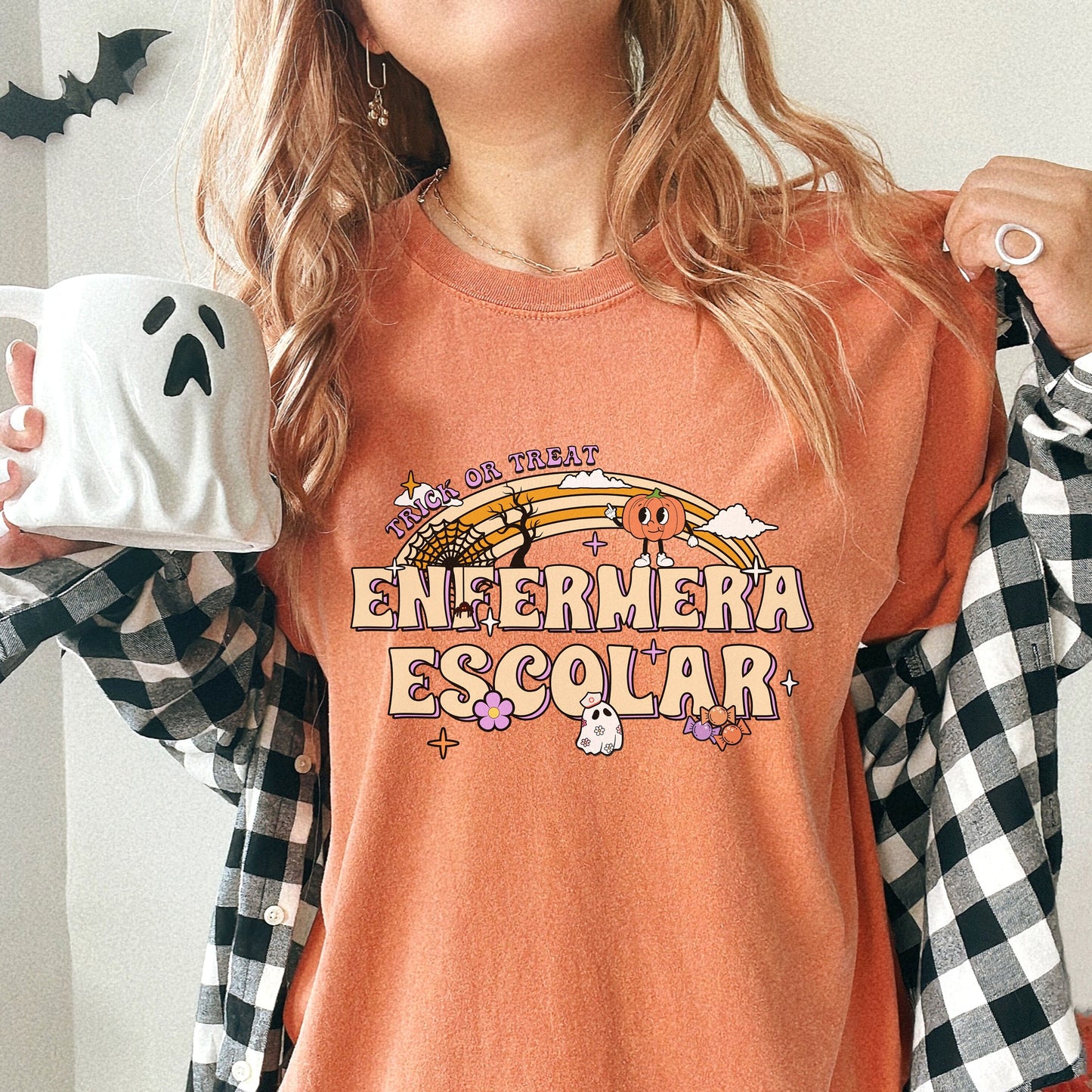 Enfermera Escolar Shirt, Halloween Nurse T Shirt, Nurses Halloween Shirt, Spooky Nurse, School Nurse T Shirt, Halloween School Nurse Shirt
