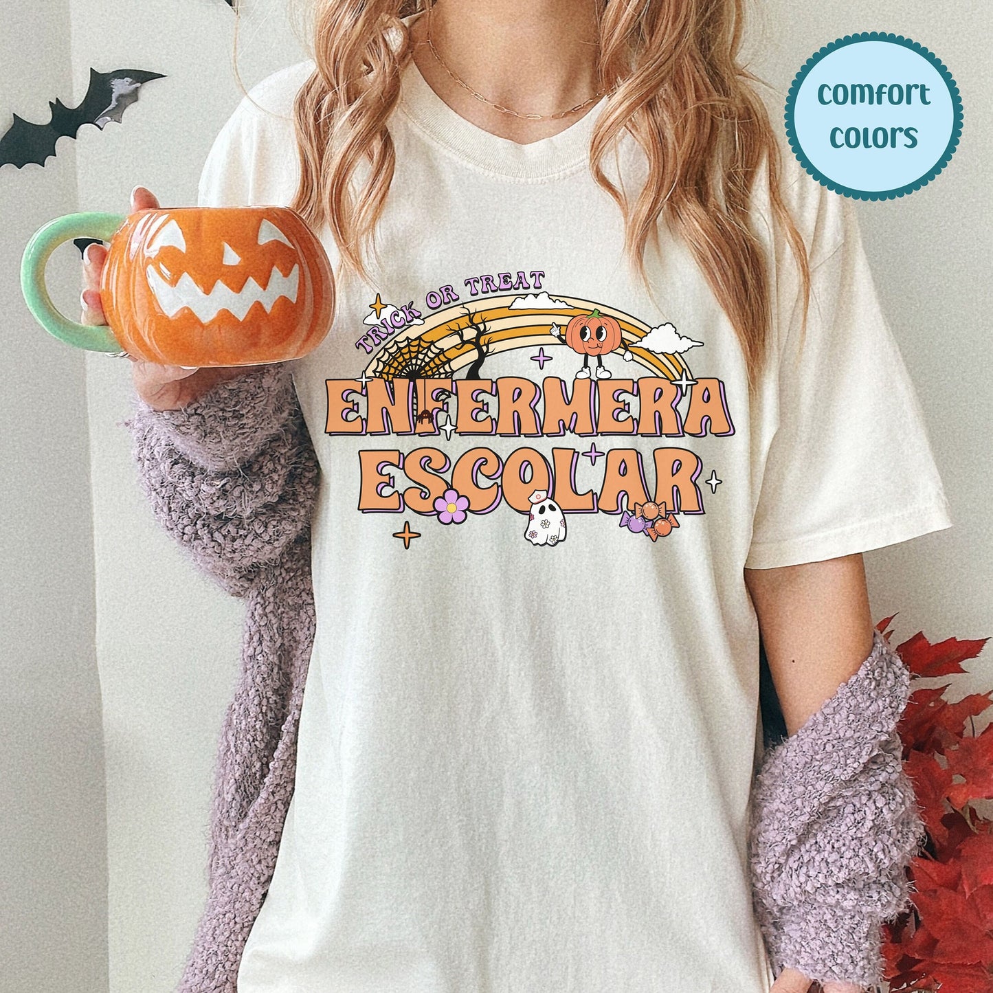 Enfermera Escolar Shirt, Halloween Nurse T Shirt, Nurses Halloween Shirt, Spooky Nurse, School Nurse T Shirt, Halloween School Nurse Shirt