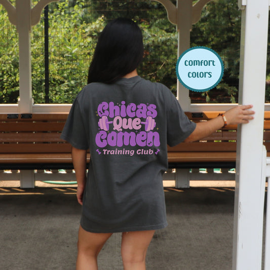 Chicas Que Comen, Girls Who Eat, Gym T Shirt, Oversized Workout Shirt, Comfort Color Tees, Trendy T Shirts For Women, Summer Vibes Shirt