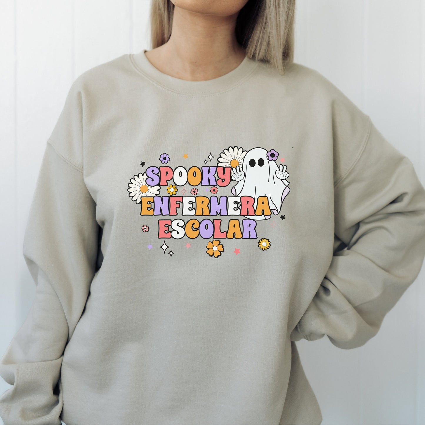 Spooky Enfermera Escolar, Halloween Nurse Sweatshirt, Nurses Halloween Sweatshirt, Spooky Nurse Sweatshirt, Halloween School Nurse Sweater
