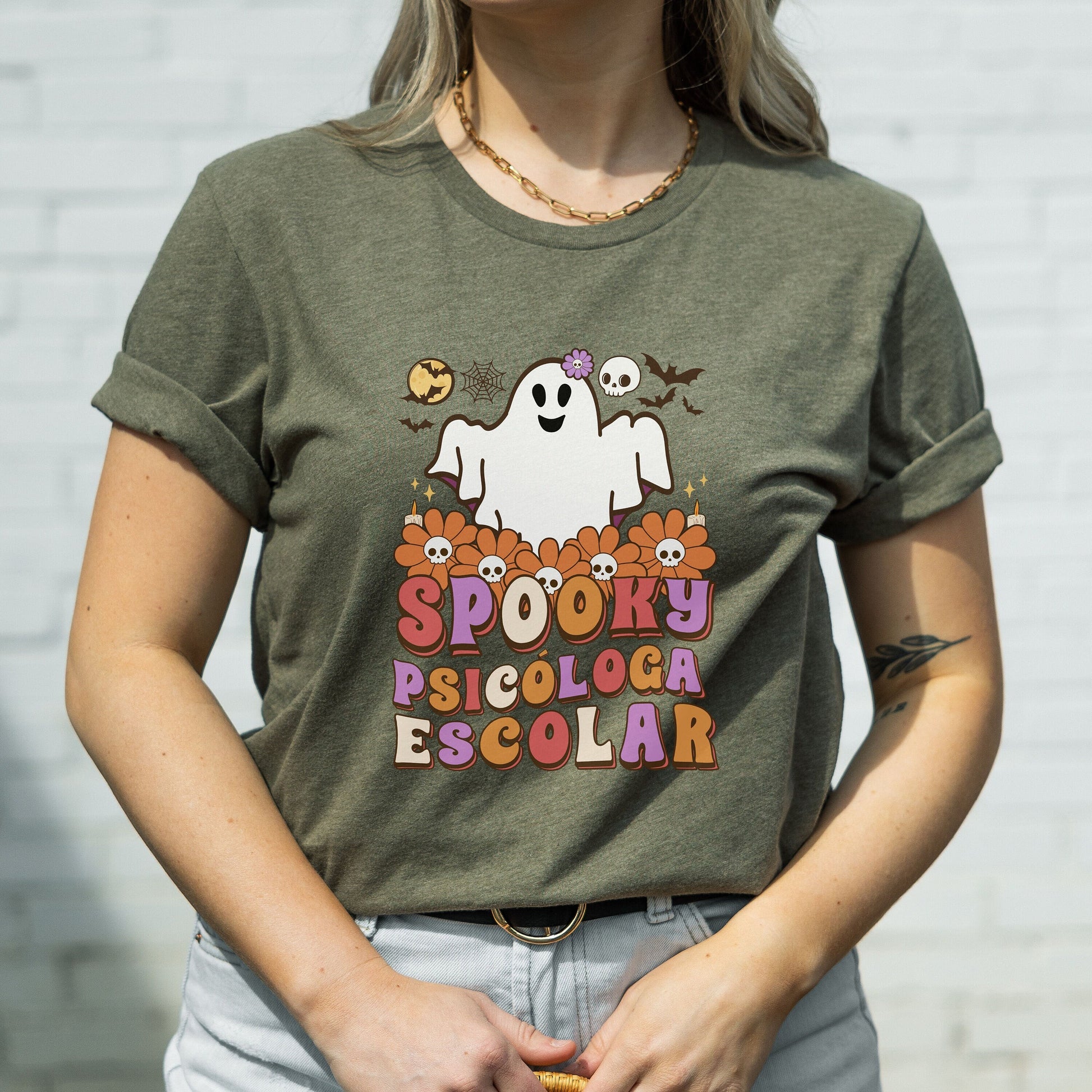 Spooky Psicóloga Escolar, Halloween Psychologist Shirt, School Psychologist Halloween, School Psychology Shirt, Psychologist Halloween Shirt