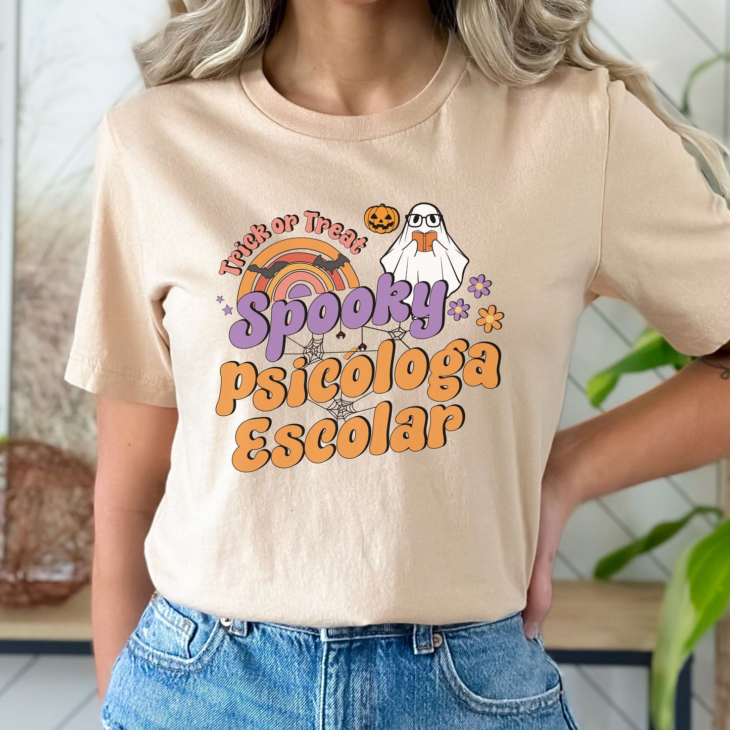 Spooky Psicóloga Escolar, Halloween Psychologist Shirt, School Psychologist Halloween, School Psychology Shirt, Psychologist Halloween Shirt
