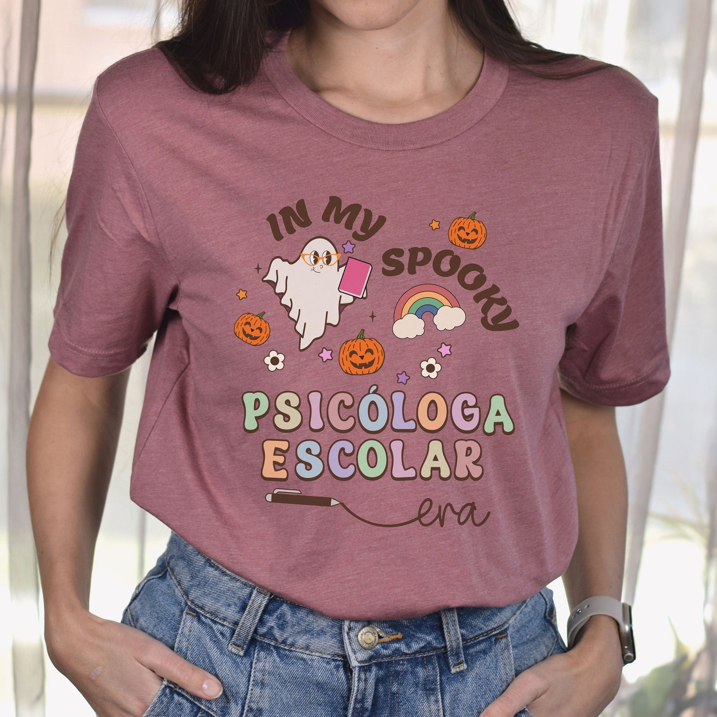 Spooky Psicóloga Escolar, Halloween Psychologist Shirt, School Psychologist Halloween, School Psychology Shirt, Psychologist Halloween Shirt