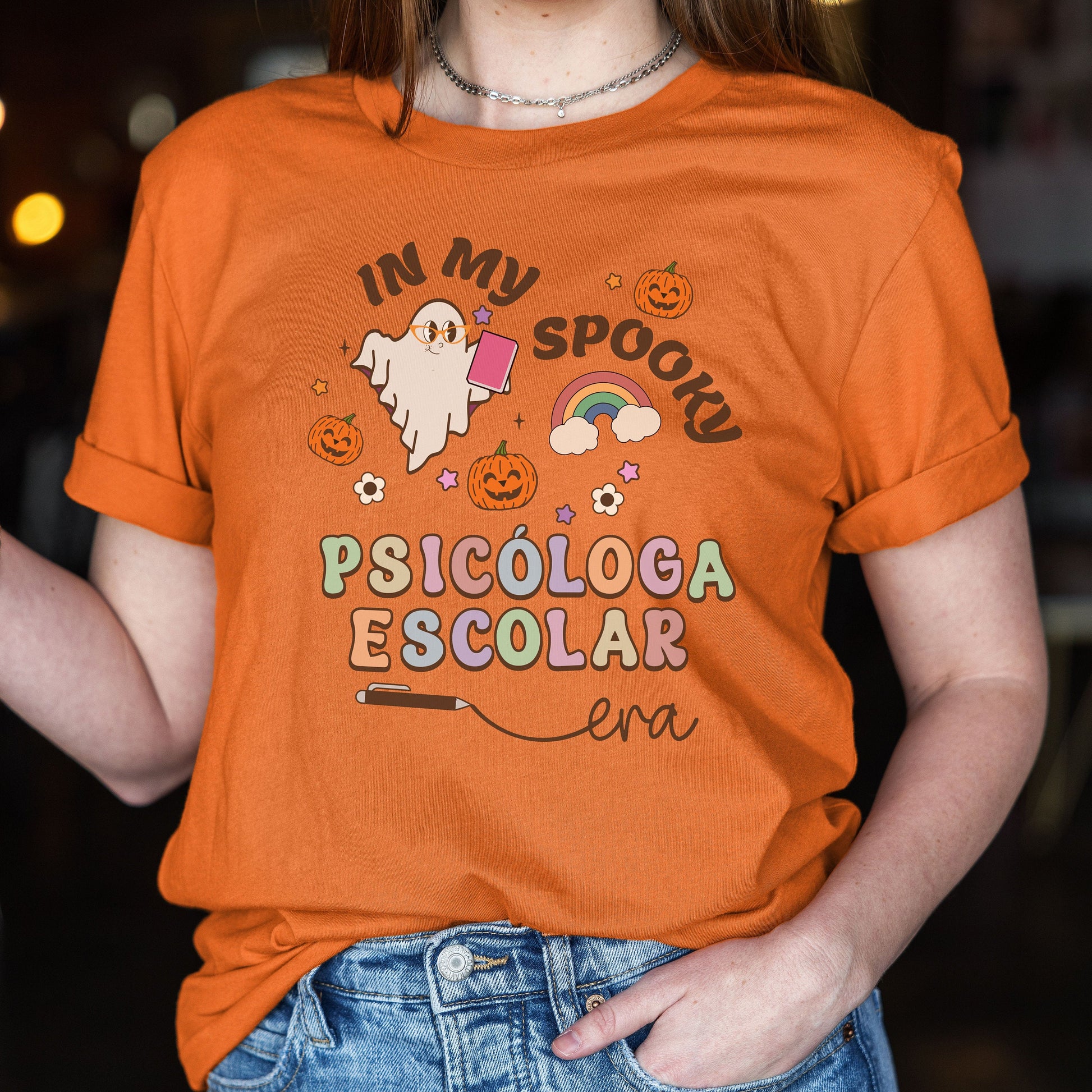 Spooky Psicóloga Escolar, Halloween Psychologist Shirt, School Psychologist Halloween, School Psychology Shirt, Psychologist Halloween Shirt