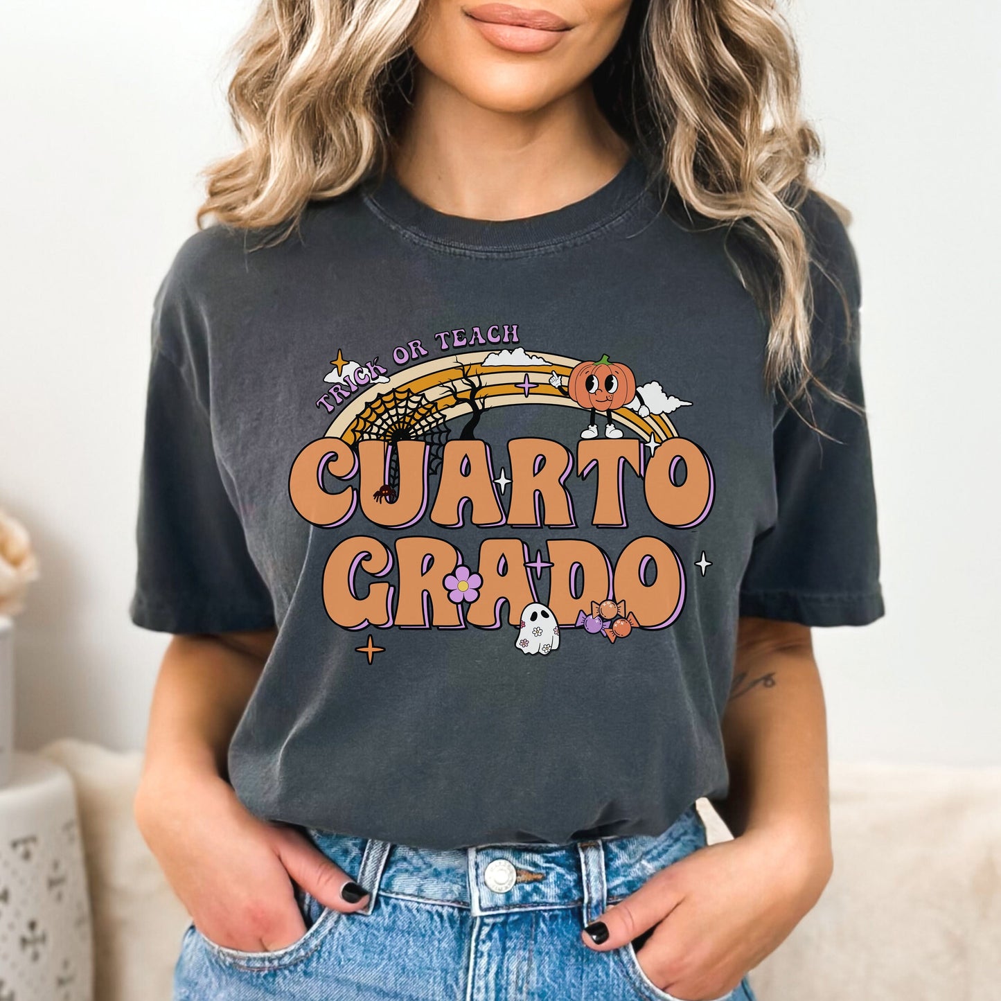 Cuarto Grado, Maestra Cuarto Grado, Camisas De Maestra, 4th Grade Teacher Shirt, Halloween Fourth Grade, Spooky 4th Grade Teacher Shirt