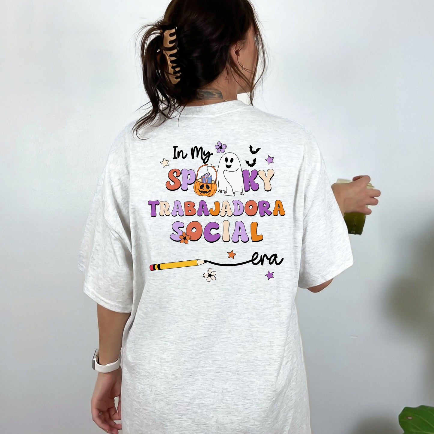 In My Spooky Trabajadora Social Era, Halloween Social Worker Shirt, Social Worker Halloween, Spooky Social Worker, Spooky Social Shirt