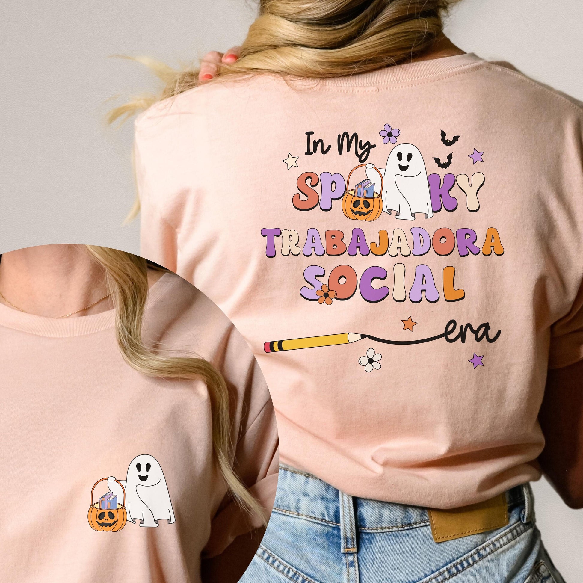 In My Spooky Trabajadora Social Era, Halloween Social Worker Shirt, Social Worker Halloween, Spooky Social Worker, Spooky Social Shirt