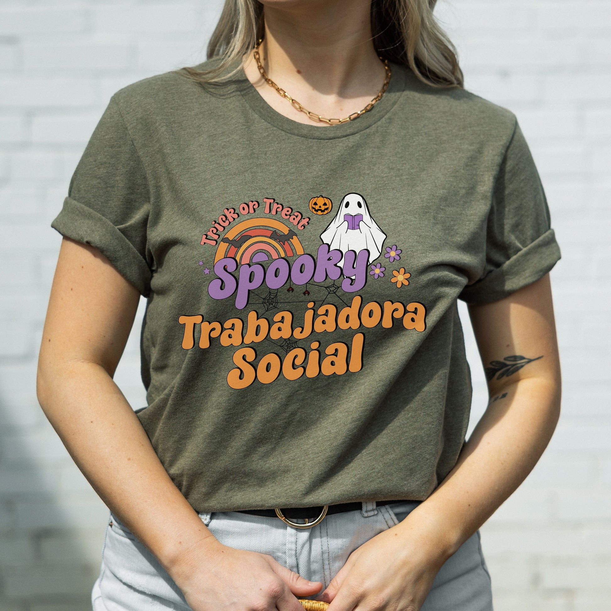 Spooky Trabajadora Social, Halloween Social Worker Shirt, Social Worker Halloween, Spooky Social Worker, Spooky Social Shirt, Social Worker