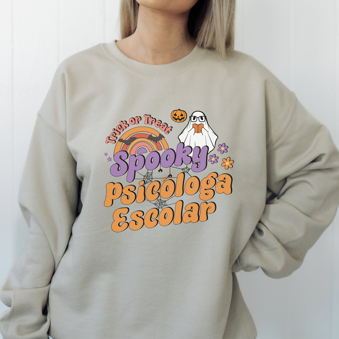 Spooky Psicóloga Escolar, Halloween Psychologist Sweater, School Psychologist Halloween, School Psychology, Psychologist Halloween Sweater
