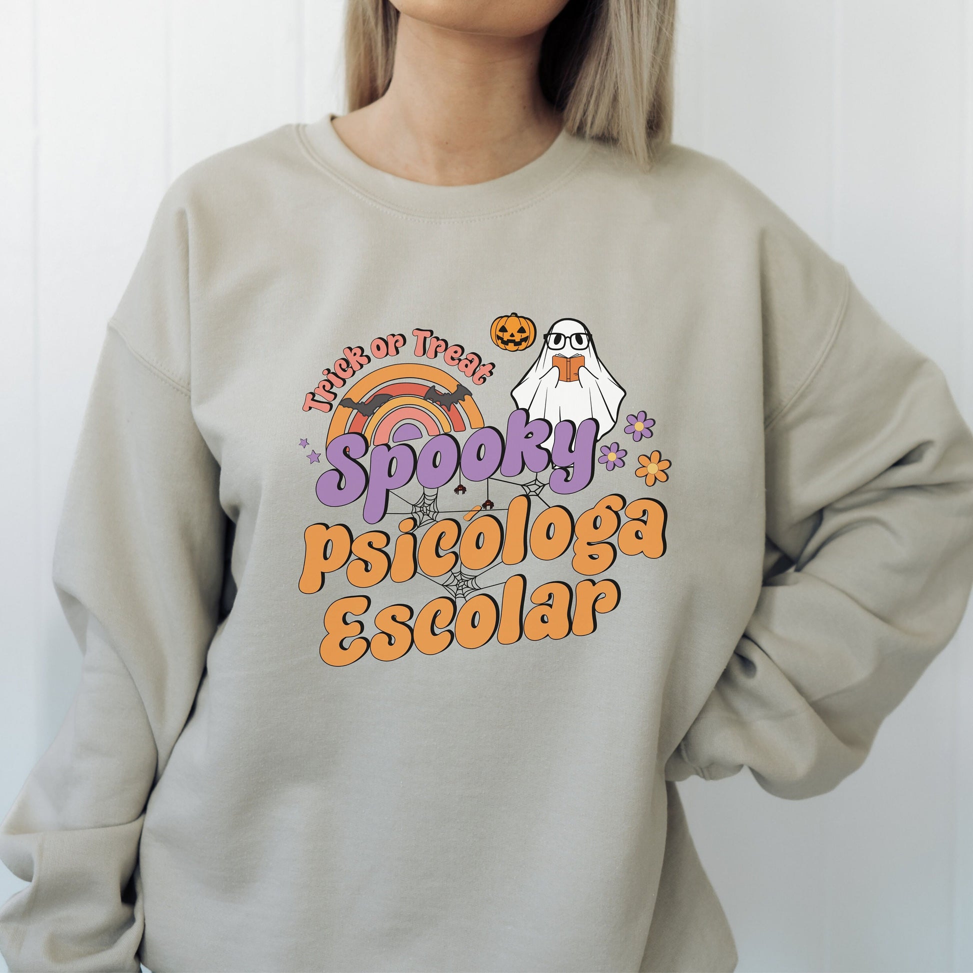 Spooky Psicóloga Escolar, Halloween Psychologist Sweater, School Psychologist Halloween, School Psychology, Psychologist Halloween Sweater