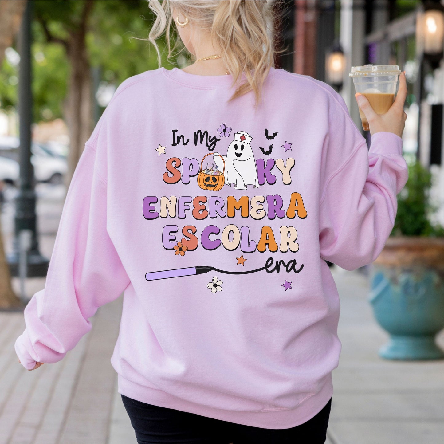 My Spooky Enfermera Escolar Era, Halloween Nurse Sweatshirt, Nurse Halloween Sweater, Spooky Nurse Sweater, Halloween School Nurse Sweater