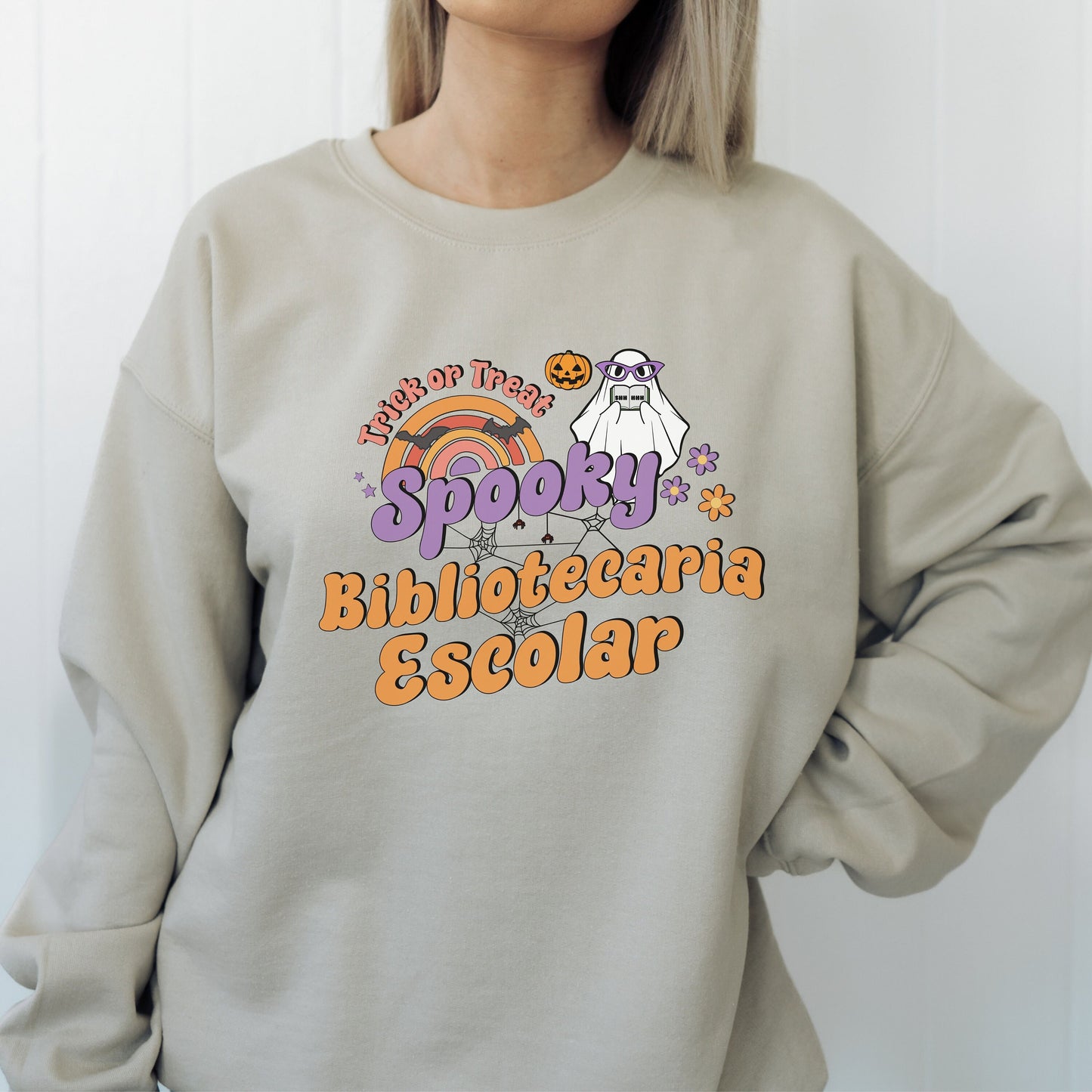 Spooky Bibliotecaria Escolar, Halloween School Librarian, Spooky School Librarian, Halloween School Librarian Sweater, Librarian Sweater