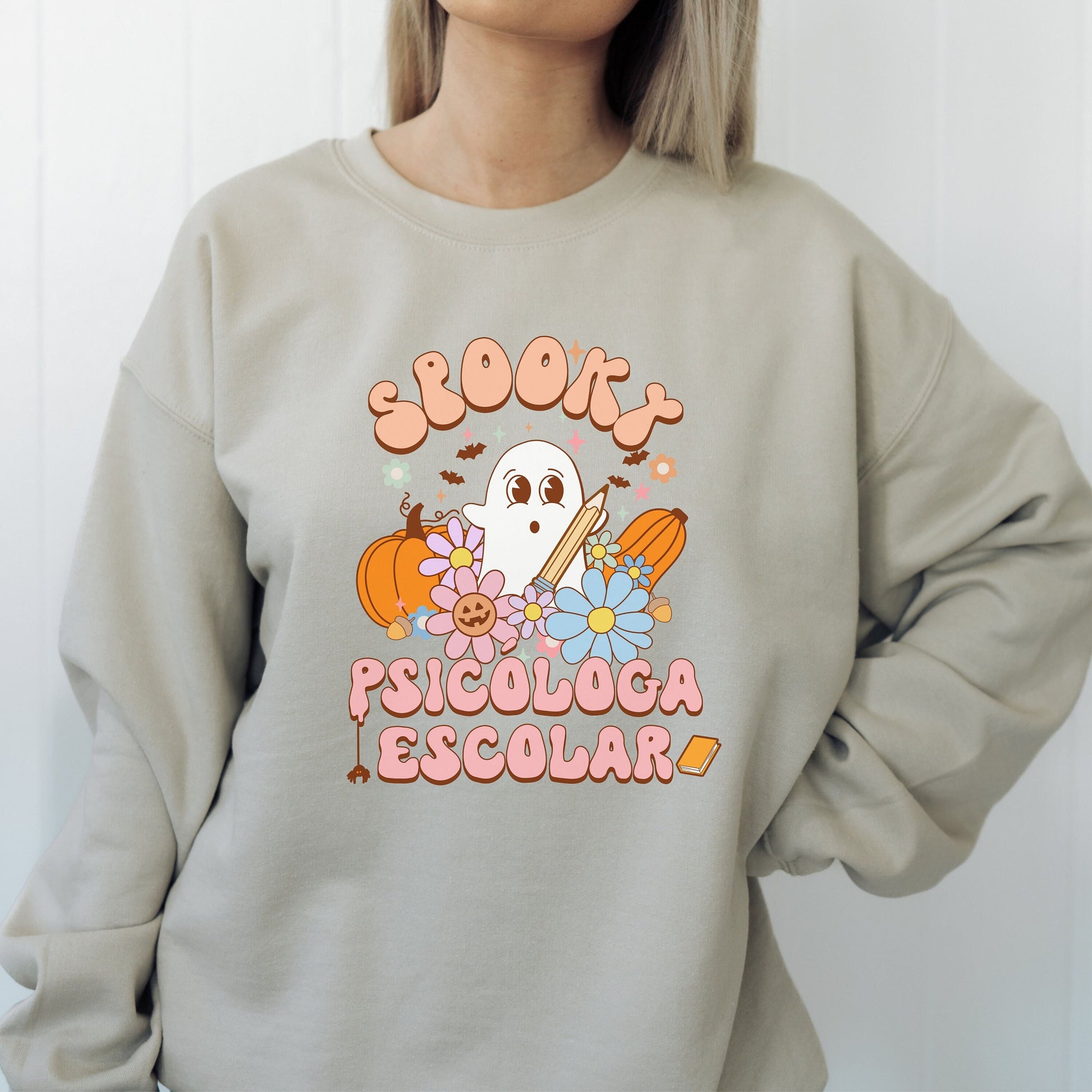 Spooky Psicóloga Escolar, Halloween Psychologist Sweater, School Psychologist Halloween, School Psychology, Psychologist Halloween Sweater