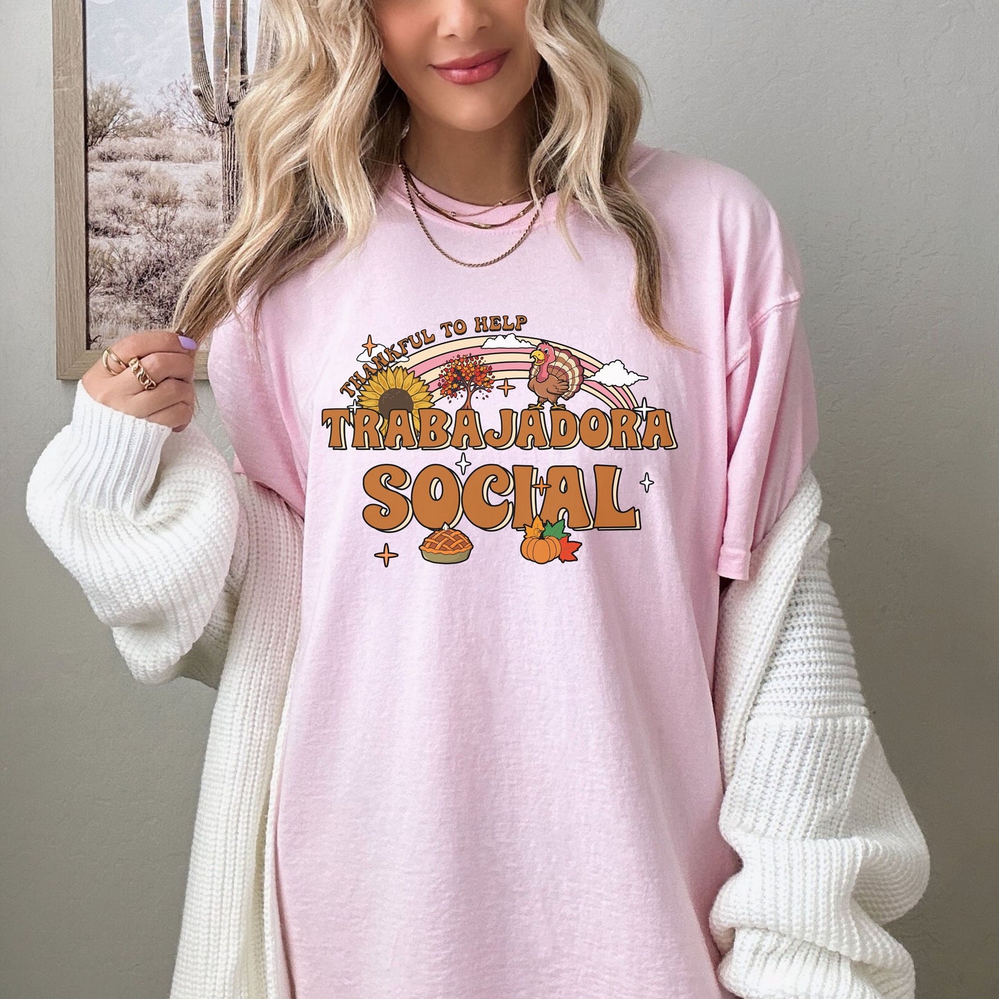 Trabajadora Social T Shirt, Thanksgiving Social Worker Shirt, Social Worker Thanksgiving, Thankful Social Worker, Social Worker T Shirt