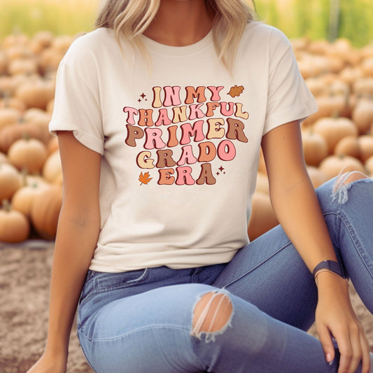 Thankful Primer Grado, Maestra Primer Grado, Camisas De Maestra, 1st Grade Teacher T Shirt, First Grade Teacher Shirt, Thankful First Grade