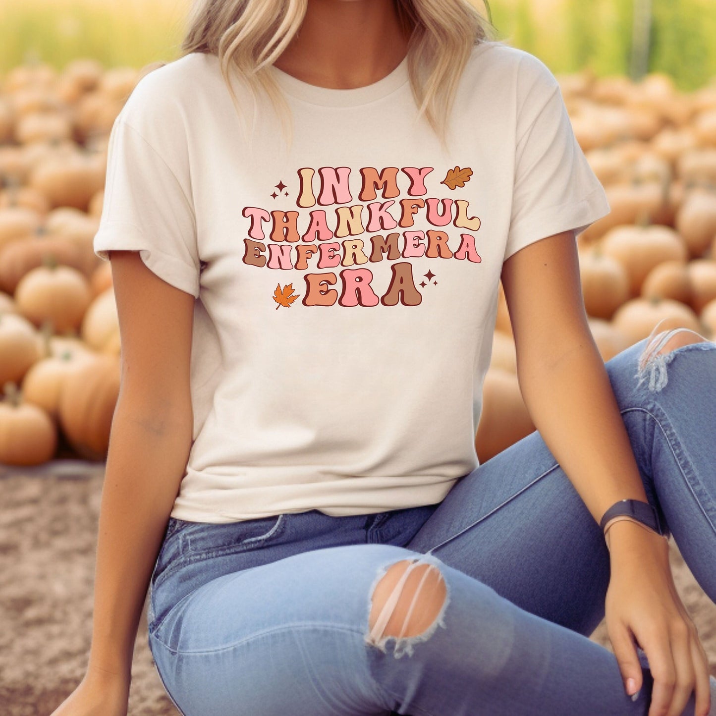 Thankful Enfermera Era Shirt, Mujeres En Medicina, Thanksgiving Nurse Shirt, Fall Nurse T Shirt, Autumn Nurse Shirt, Thanksgiving Nurse