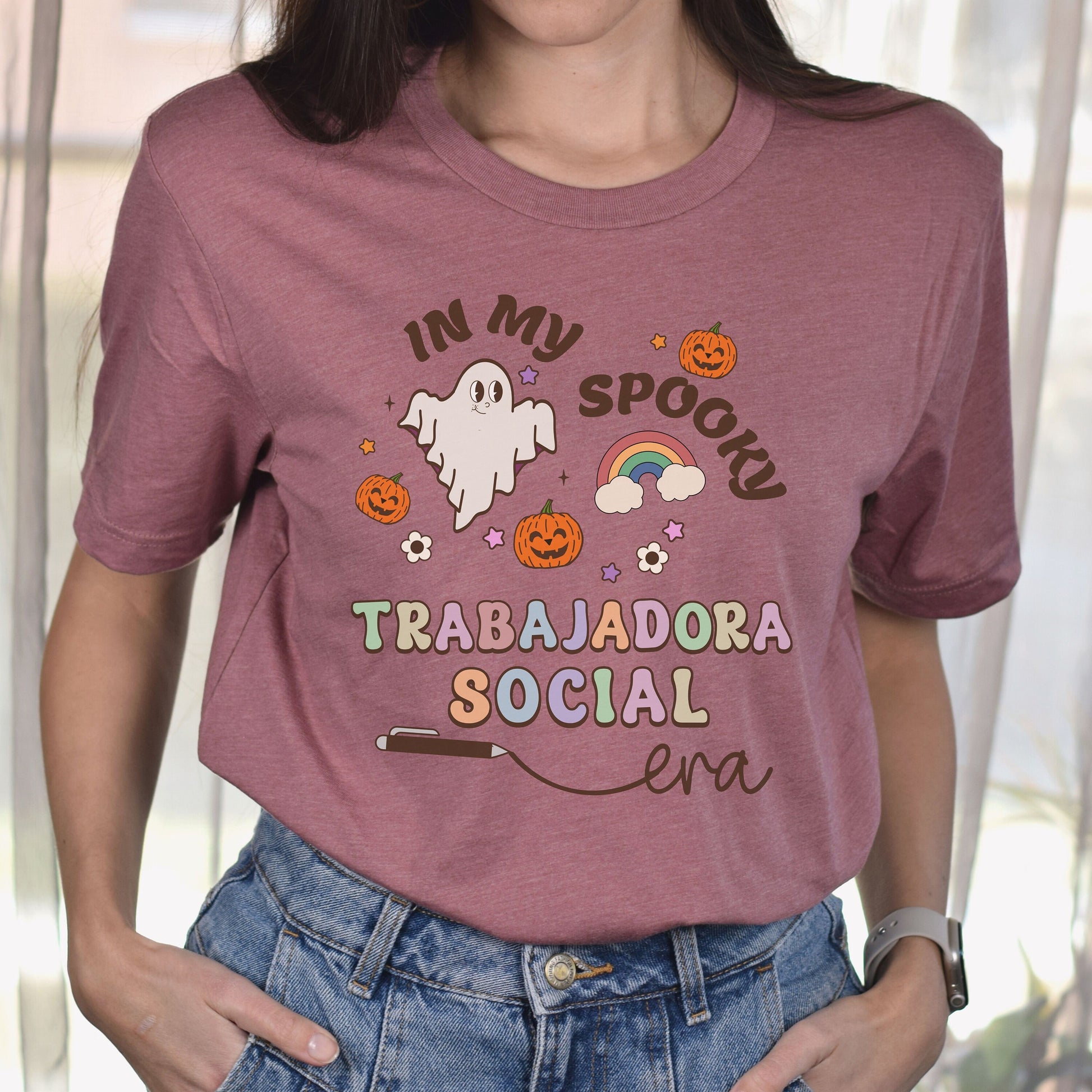 In My Spooky Trabajadora Social Era, Halloween Social Worker Shirt, Social Worker Halloween, Spooky Social Worker, Spooky Social Shirt