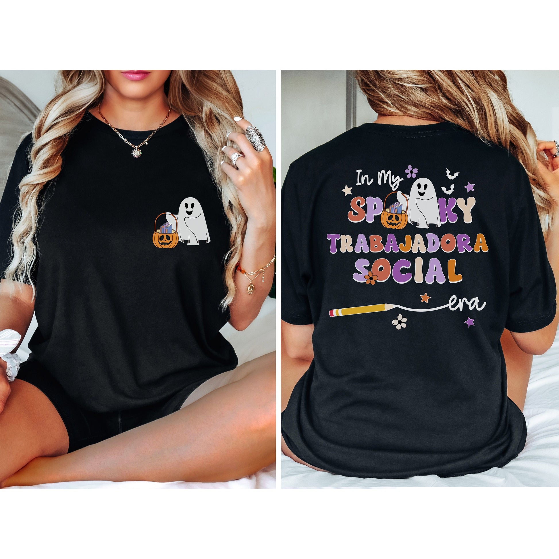 In My Spooky Trabajadora Social Era, Halloween Social Worker Shirt, Social Worker Halloween, Spooky Social Worker, Spooky Social Shirt