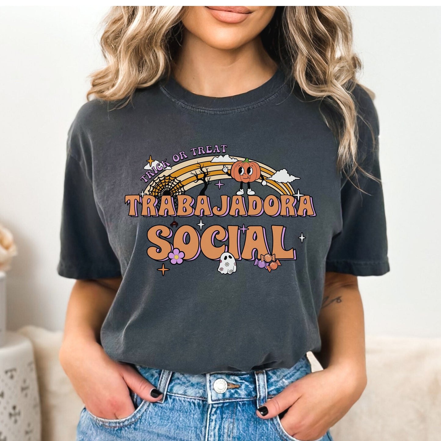 Trabajadora Social T Shirt, Halloween Social Worker Shirt, Social Worker Halloween, Spooky Social Worker, Spooky Social Worker Shirt